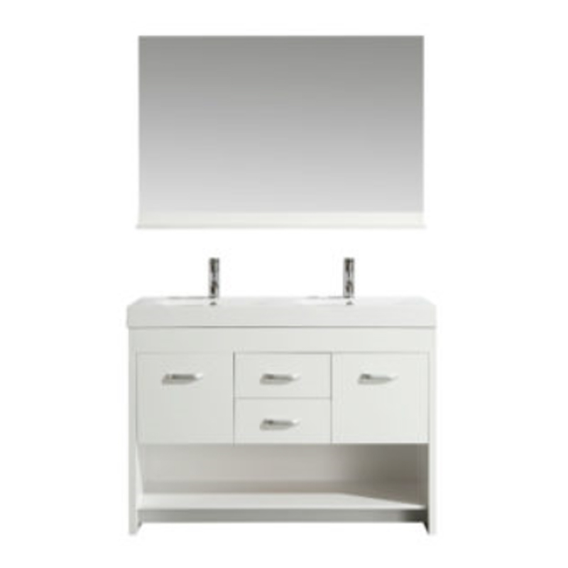 42" Double Sink Vanity Set in White
